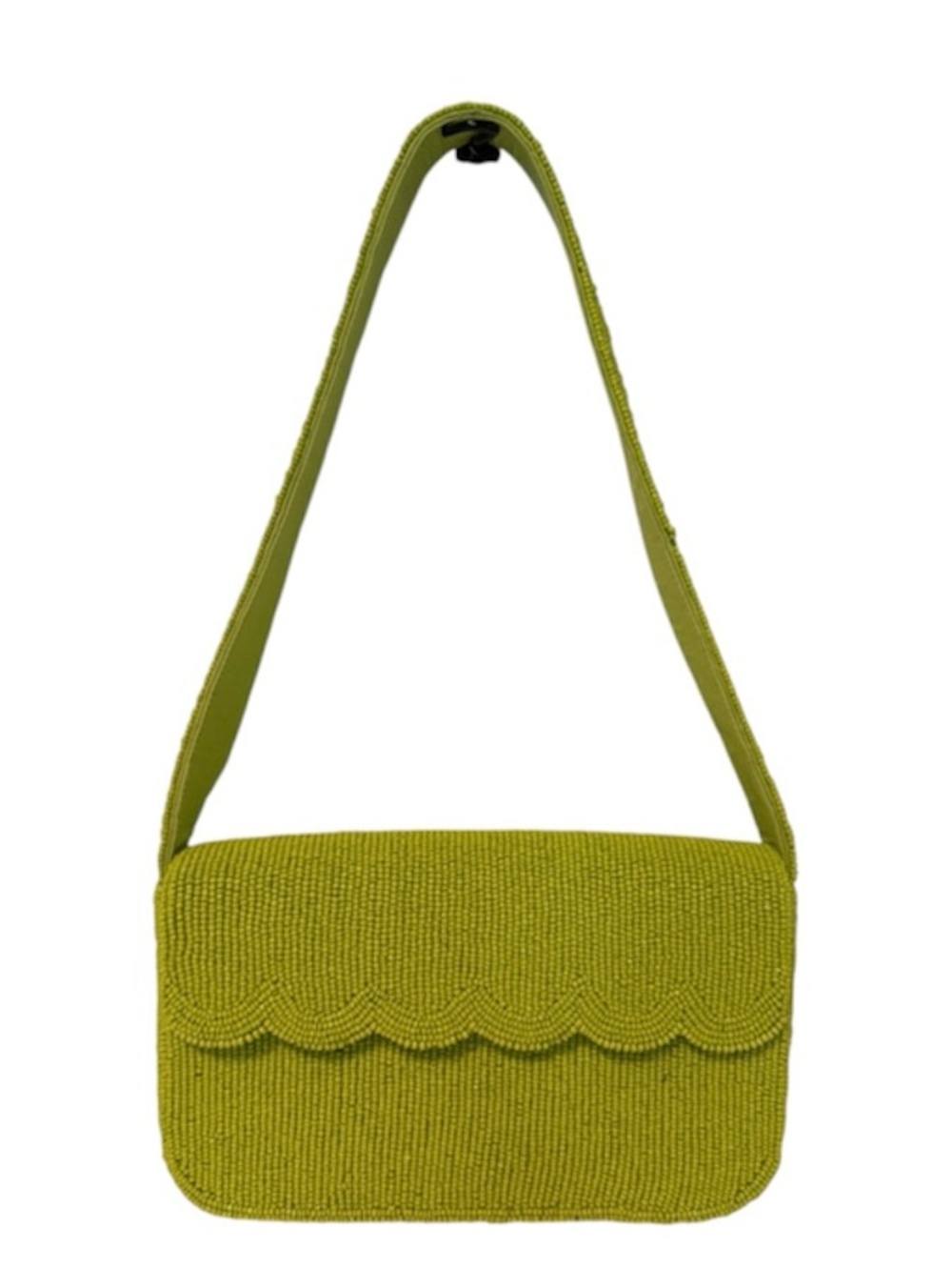 Maeve Anthropologie Green Beaded Scallop Shoulder Bag